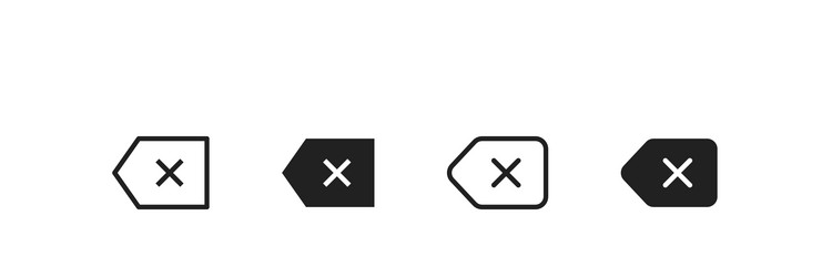 backspase button simple line isolated keyboard vector image