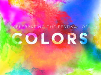 Celebrating festival colors typography vector