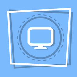computer screen icon pc monitor web button vector image