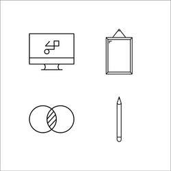 Design and studio simple linear icon setsimple vector