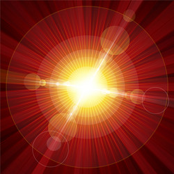 Dynamic Red Light Burst with Lens Flare vector image