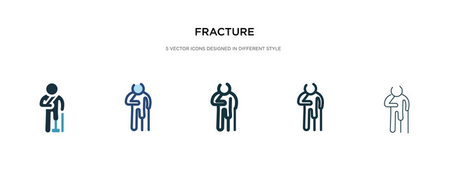 fracture icon in different style two colored vector image