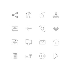 interface linear thin icons set outlined simple vector image