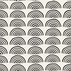 Monochrome minimalistic seamless pattern with arcs vector