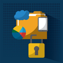 security chart pie diagram cloud folder mobile vector image