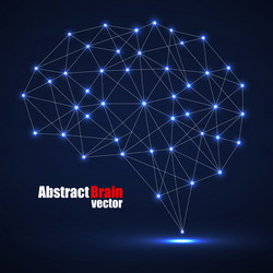 abstract geometric brain with triangular polygons vector image