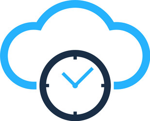 Cloud storage time icon Royalty Free Vector Image