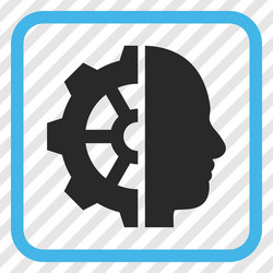 Cyborg gear icon in a frame vector