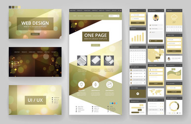 Modern Website Header & UI Elements vector image