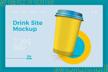 Takeout coffee cup isolated site template vector