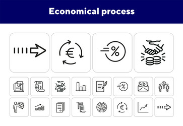 Economical process icons Royalty Free Vector Image