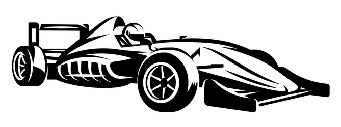 Racing Cars - Monochrome Speed Vector Image