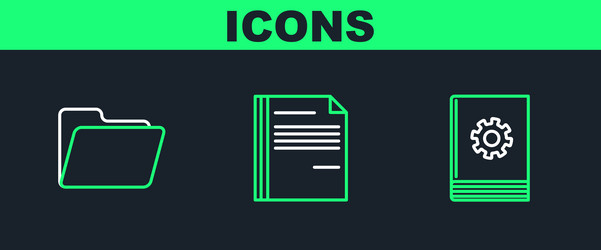 set line user manual document folder and file vector image