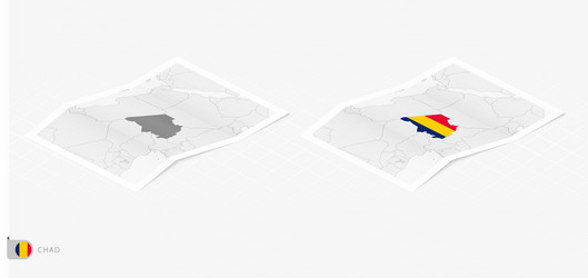 Set of two realistic map chad with shadow vector