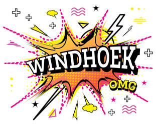 windhoek comic text in pop art style isolated Vector Image
