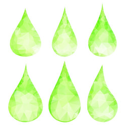 abstract green drops of triangles vector