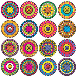 Indian doodle boho floral borders Royalty Free Vector Image