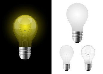 realistic lightbulb design isolated on background vector