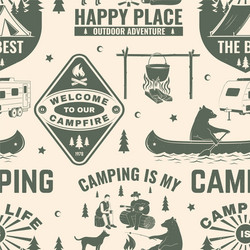 Summer Camp Adventure Pattern Vector Image