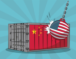 Trade war concept vector