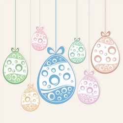 Colorful Easter Hanging Eggs vector