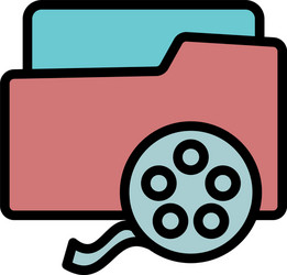 Film roll icon outline style vector