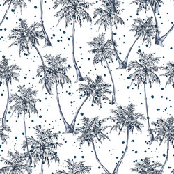 Tropical palm trees seamless pattern vector