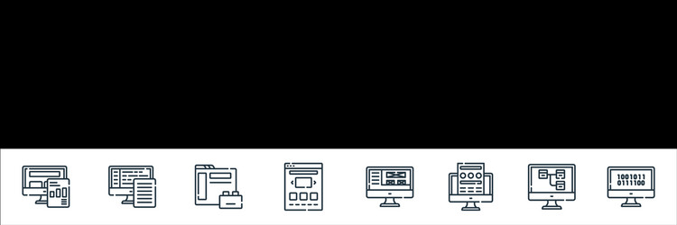 web development line icons linear set quality vector image