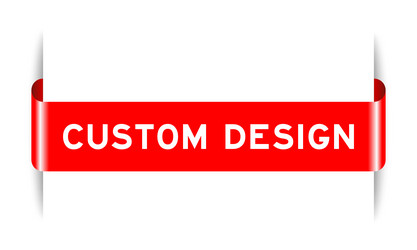 red color inserted label banner with word custom vector