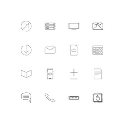 Internet technologies linear thin icons set vector