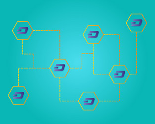 Dash blockchain work technology background vector