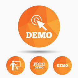 demo with cursor icon presentation billboard vector image