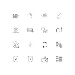 Internet security linear thin icons set outlined vector