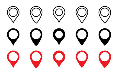 Location pins collection set map vector