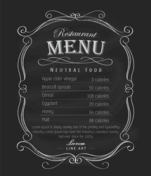 restaurant menu frame blackboard hand drawn Vector Image