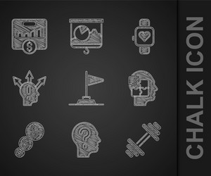 set flag head with question mark dumbbell vector image