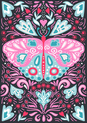 folk butterfly Vector Image