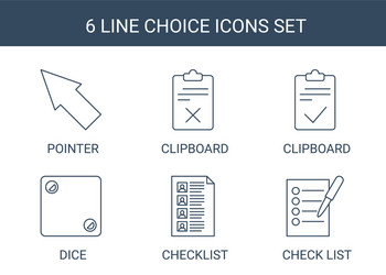 6 choice icons vector