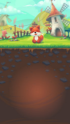 feed the fox gui match 3 window template vector image