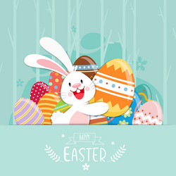Happy easter poster invitation card background Vector Image