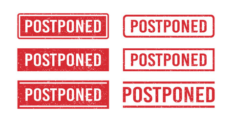 postponed red grunge rubber stamp postpone sign vector