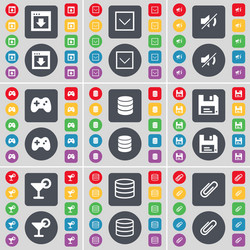 window arrow down mute gamepad database floppy vector image