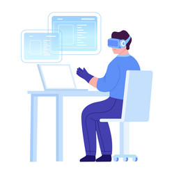 a flat style showing vr coder vector image