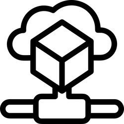cloud storage icon symbol image of the hosting vector image