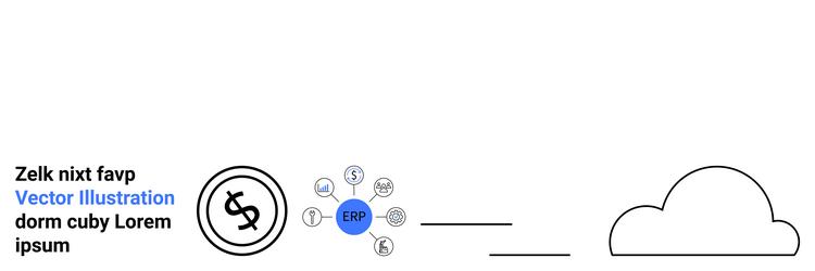erp system integration with cloud-based solutions vector image