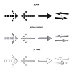 Isolated object of element and arrow symbol set vector