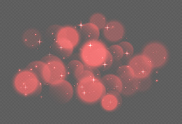 red bokeh with stars and sparkles shiny overlay vector image