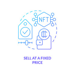 sell at fixed price blue gradient concept icon vector