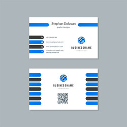 business card design blue and black colors print vector