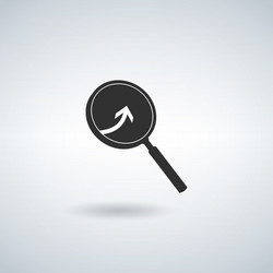 Magnifier - black icon on white background Vector Image